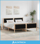 Krevetna konstrukcija Crna 180 x 200 cm Čvrsto borovo drvo - NOVO