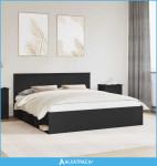 Krevetna konstrukcija Crna 180 x 200 cm Konstruirano drvo - NOVO