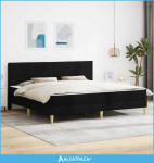 Krevetna konstrukcija Crna 180 x 200 cm Poliester - NOVO