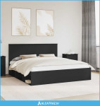 Krevetna konstrukcija Crna 200 x 200 cm Čvrsto borovo drvo - NOVO