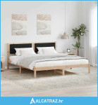 Krevetna konstrukcija Crna 200 x 200 cm Čvrsto borovo drvo - NOVO