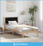 Krevetna konstrukcija Crna 75 x 190 cm Čvrsto borovo drvo - NOVO