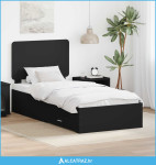 Krevetna konstrukcija Crna 75 x 190 cm Konstruirano drvo - NOVO