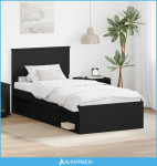 Krevetna konstrukcija Crna 90 x 200 cm Konstruirano drvo - NOVO