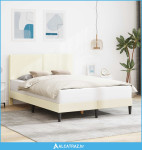 Krevetna konstrukcija Krem 140 x 200 cm Kordura tekstil - NOVO