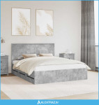 Krevetna konstrukcija s ladicama Betonski sivi 160 x 200 cm - NOVO