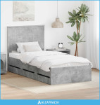 Krevetna konstrukcija s ladicama Betonski sivi 90 x 200 cm - NOVO