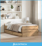 Krevetna konstrukcija s ladicama Umjetnički hrast 90 x 190 cm - NOVO