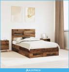 Krevetna konstrukcija s ladicama s uzglavljem Konstruirano drvo - NOVO