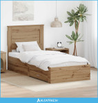 Krevetna konstrukcija s ladicama s uzglavljem Konstruirano drvo - NOVO