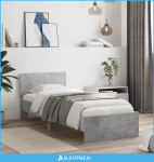Krevetna konstrukcija s LED svjetlom Betonska siva 80 x 200 cm - NOVO