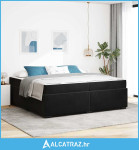 Krevetna konstrukcija s madracem Crna 200 x 200 cm Baršun - NOVO