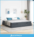 Krevetna konstrukcija Ostalo Tamno siva 200 x 200 cm Baršun - NOVO