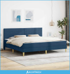 Krevetna konstrukcija Plava 180 x 200 cm Poliester - NOVO