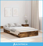 Krevetna konstrukcija za pohranu sivo Sonoma Dimljeni hrast - NOVO