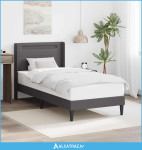 Krevetna konstrukcija Siva 90 x 200 cm Umjetna koža - NOVO