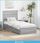 Krevetna konstrukcija Siva Sonoma 90 x 200 cm Konstruirano drvo - NOVO