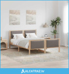 Krevetna konstrukcija Sivo-smeđa 135 x 190 cm tkanina - NOVO