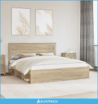 Krevetna konstrukcija Sonoma 200 x 200 cm Čvrsto borovo drvo - NOVO