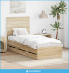 Krevetna konstrukcija Sonoma hrast 75 x 190 cm Inženjersko Drvo - NOVO