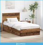Krevetna konstrukcija Staro drvo 100 x 200 cm Konstruirano drvo - NOVO