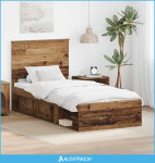 Krevetna konstrukcija Staro drvo 75 x 190 cm Čvrsto borovo drvo - NOVO