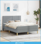 Krevetna konstrukcija Svijetlo siva 140 x 190 cm Poliester - NOVO
