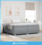 Krevetna konstrukcija Svjetlosiva 200 x 200 cm tkanina - NOVO