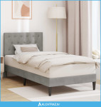 Krevetna konstrukcija Svjetlosiva 90 x 190 cm Baršun - NOVO