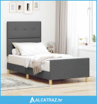 Krevetna konstrukcija Tamno siva 80 x 200 cm tkanina - NOVO