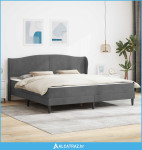Krevetna konstrukcija Tamnosiva 180 x 200 cm Baršun - NOVO