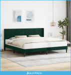 Krevetna konstrukcija Tamnozelena 200 x 200 cm Baršun - NOVO