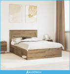 Krevetna konstrukcija Umjetnička hrastovina 140 x 190 cm - NOVO