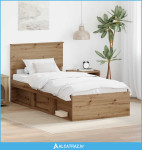 Krevetna konstrukcija Umjetnička hrastovina 90 x 190 cm - NOVO
