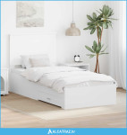 Krevetna konstrukcija s uzglavljem Bijela i srebrna 75 x 190 cm - NOVO