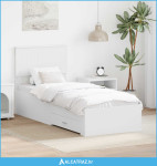 Krevetna konstrukcija s uzglavljem Bijela i srebrna 75 x 190 cm - NOVO