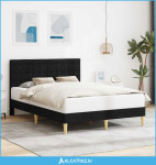 Krevetna konstrukcija s uzglavljem Crna 140 x 200 cm Tkanina - NOVO