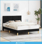 Krevetna konstrukcija s uzglavljem Crna 140 x 200 cm tkanina - NOVO