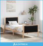 Krevetna konstrukcija s uzglavljem Crna 75 x 190 cm tkanina - NOVO