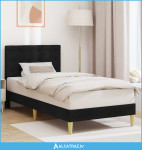 Krevetna konstrukcija s uzglavljem Crna 80 x 200 cm Tkanina - NOVO