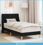 Krevetna konstrukcija s uzglavljem Crna 90 x 200 cm tkanina - NOVO