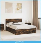 Krevetna konstrukcija s uzglavljem Dimljeni hrast 150 x 200 cm - NOVO