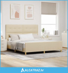 Krevetna konstrukcija s uzglavljem Krema 180 x 200 cm tkanina - NOVO