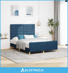 Krevetna konstrukcija s uzglavljem Plava 140 x 200 cm tkanina - NOVO