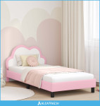 Krevetna konstrukcija s uzglavljem Ružičasta 90 x 200 cm PU - NOVO