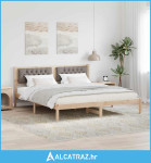 Krevetna konstrukcija s uzglavljem Sivo-smeđa 160 x 200 cm - NOVO