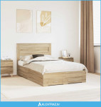 Krevetna konstrukcija s uzglavljem Sonoma hrast 135 x 190 cm - NOVO