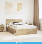 Krevetna konstrukcija s uzglavljem Sonoma hrast 150 x 200 cm - NOVO