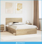 Krevetna konstrukcija s uzglavljem Sonoma hrast 150 x 200 cm - NOVO