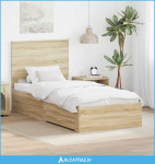 Krevetna konstrukcija s uzglavljem Sonoma hrast 90 x 200 cm - NOVO